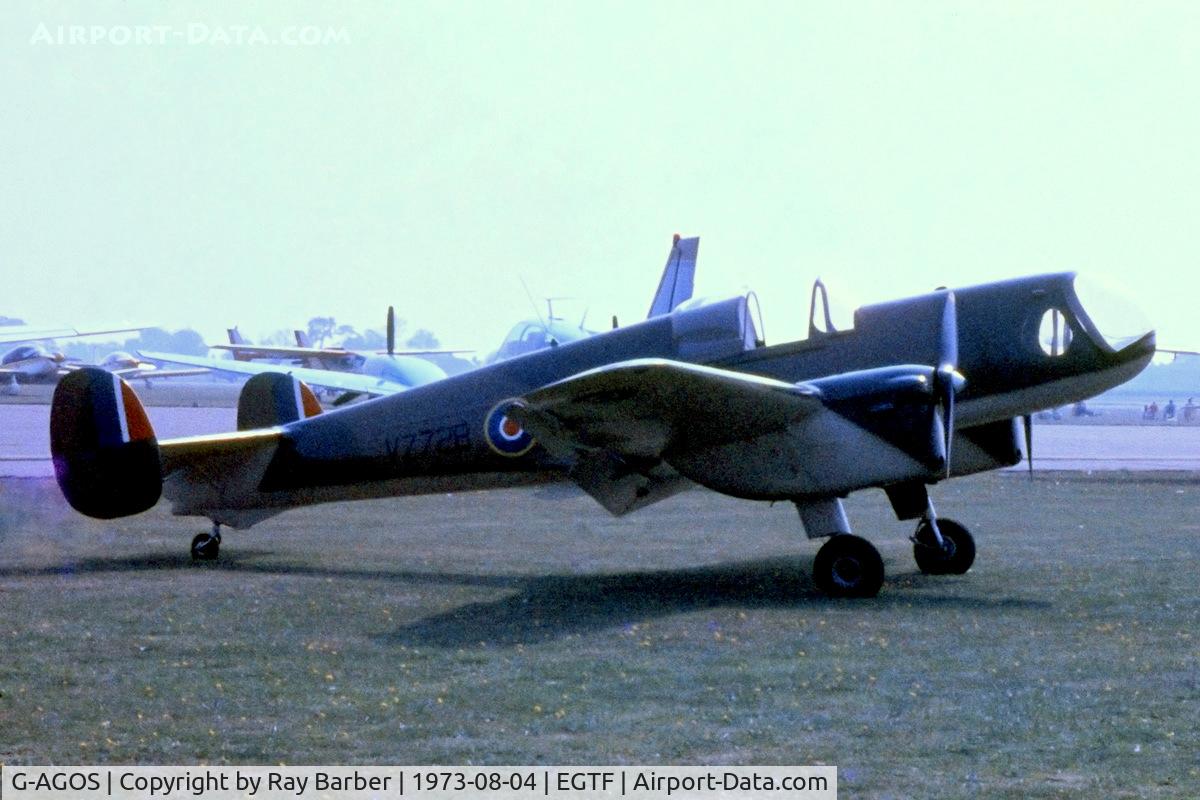 G-AGOS, Reid And Sigrist Ltd RS.4 Desford Trainer C/N 03, Reid & Sigrist RS.4 Desford Trainer [3] Fairoaks~G 04/08/1973. From a slide that was badly affected by fungi.