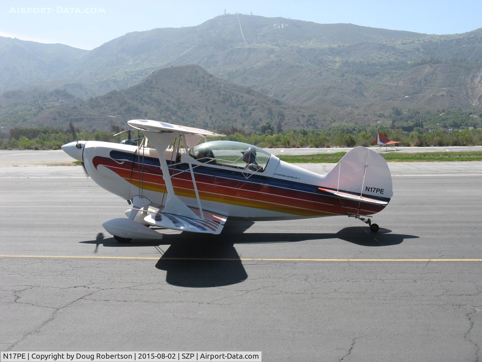 N17PE, 1996 Aviat Eagle II C/N PE001, 1996 Eberle AVIAT EAGLE II, Lycoming AEIO-360 200 Hp, Experimental design of Frank Christensen as Christen Eagle II 2-place, later by Aviat also in this kit form, taxi back