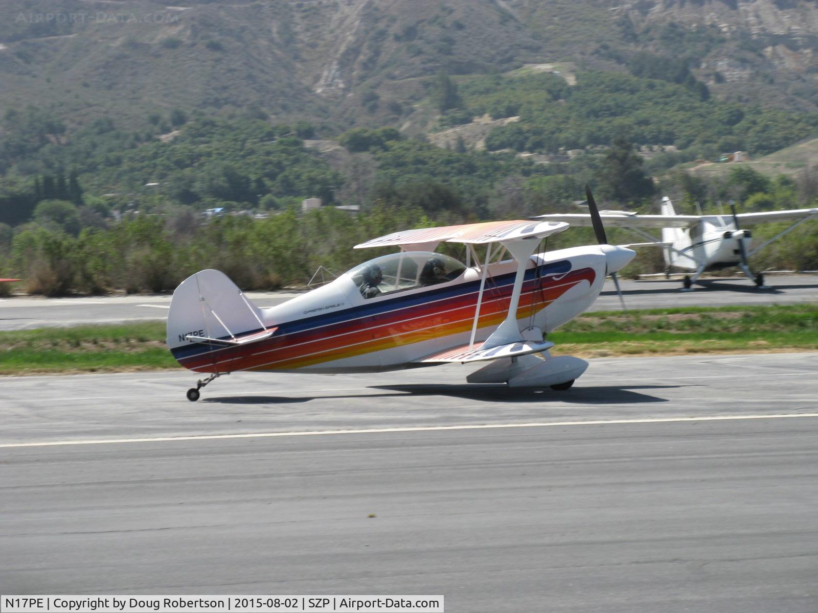 N17PE, 1996 Aviat Eagle II C/N PE001, 1996 Eberle AVIAT EAGLE II, Lycoming AEIO-360 200 Hp, Experimental class unlimited aerobatics, landing roll Rwy 22