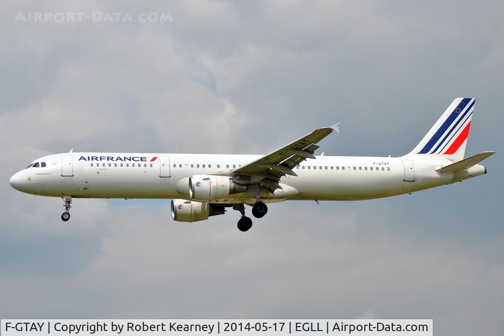 F-GTAY, 2010 Airbus A321-212 C/N 4251, On short finals at LHR