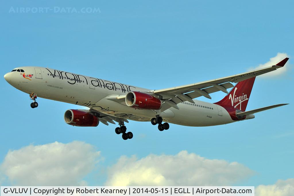 G-VLUV, 2010 Airbus A330-343X C/N 1206, On short finals at LHR