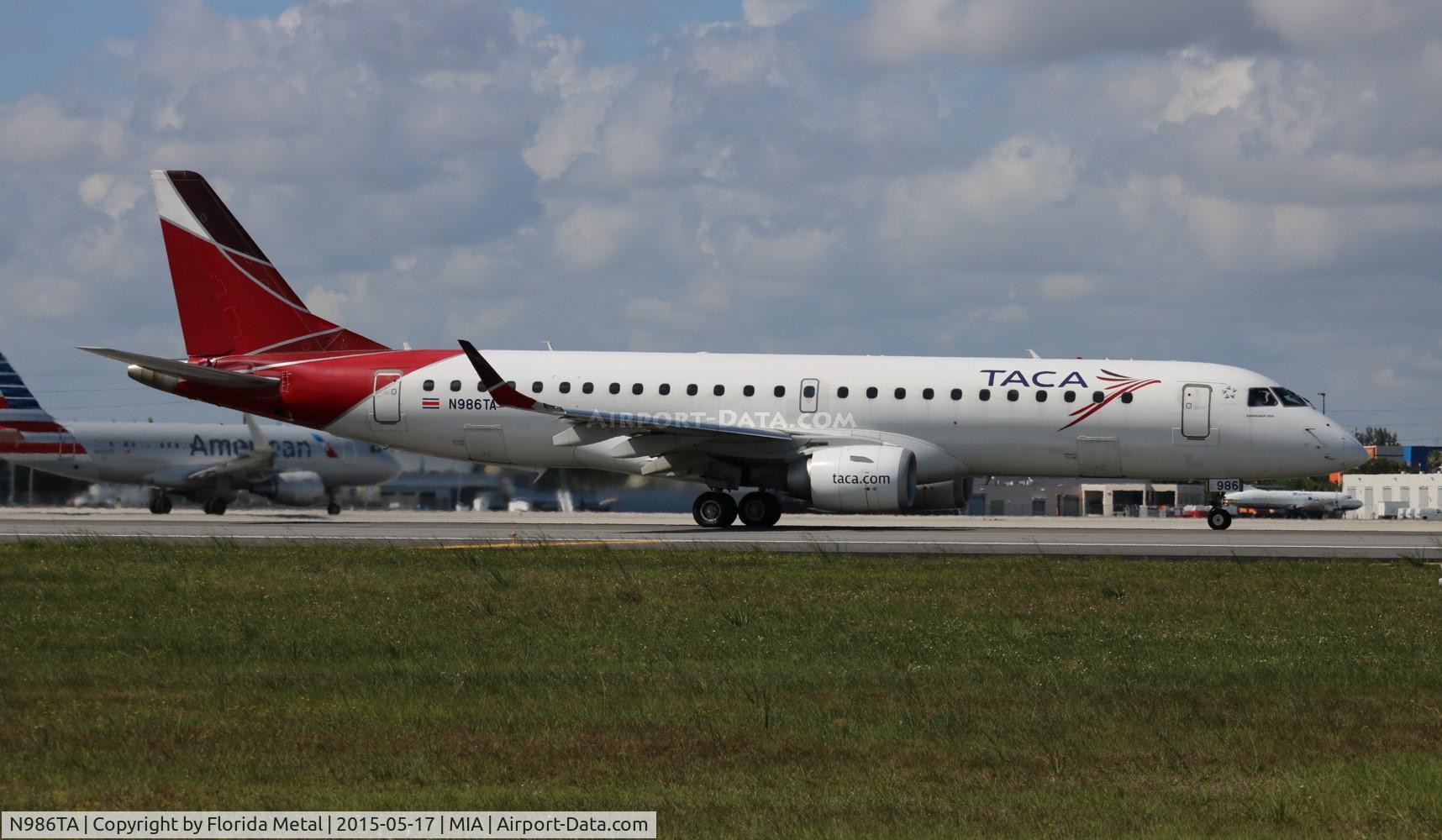 N986TA, Embraer ERJ-190-100 IGW 190AR C/N 19000360, Taca E190