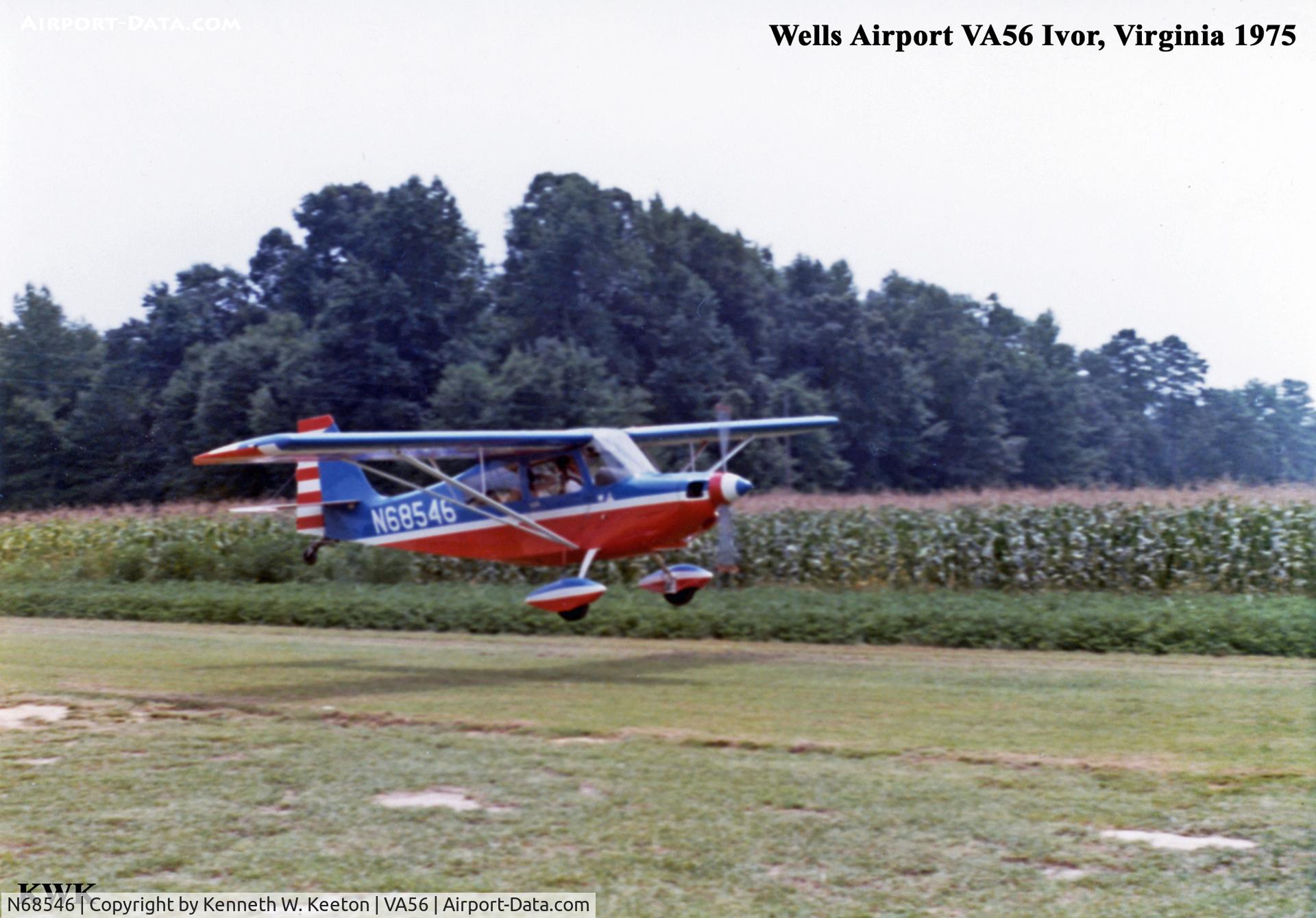 N68546, Bellanca 8KCAB Decathlon C/N 39-72, Wells Airport VA56, Ivor, Virginia, Photo by Kenneth W. Keeton 1975