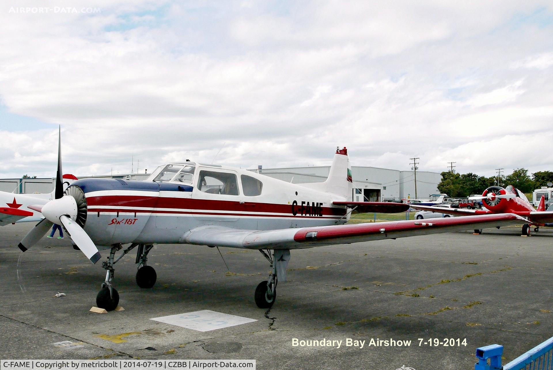 C-FAME, 1979 Yakovlev Yak-18T C/N 22202032418, C-FAME Yak18T,Boundary Bay Airshow 2014