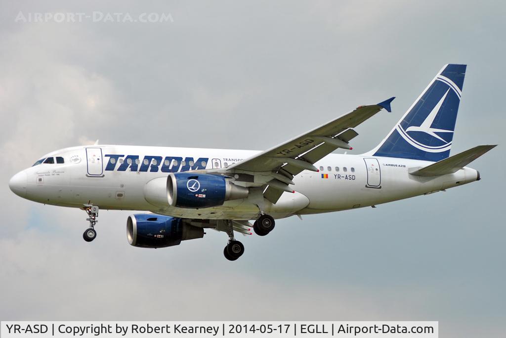 YR-ASD, 2007 Airbus A318-111 C/N 3225, On short finals at LHR
