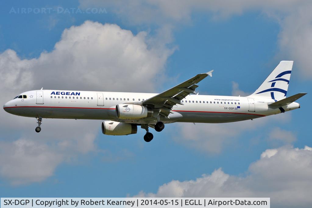 SX-DGP, 2007 Airbus A321-232 C/N 3302, On short finals at LHR
