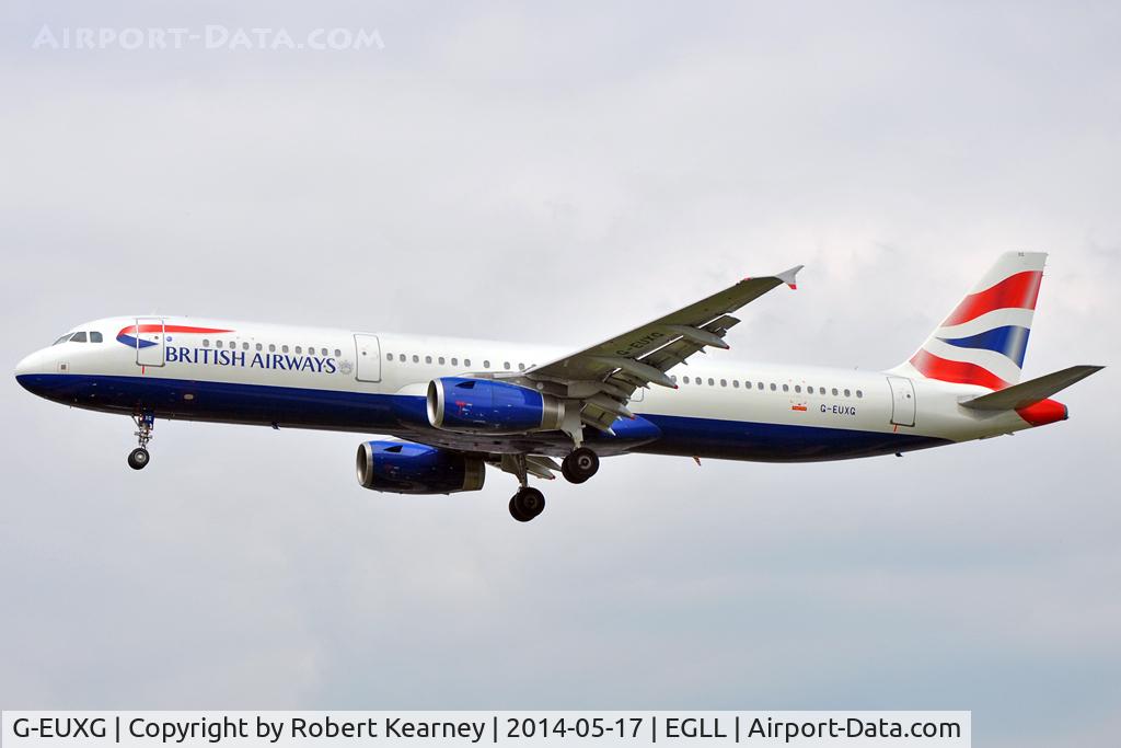 G-EUXG, 2004 Airbus A321-231 C/N 2351, On short finals at LHR