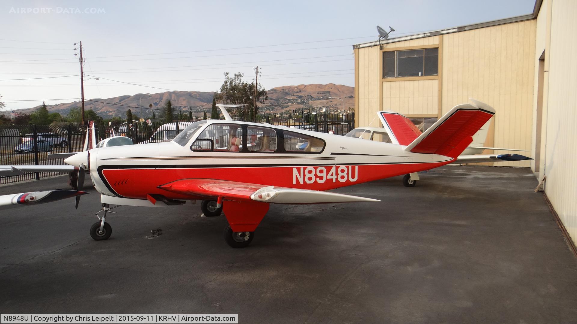 N8948U, 1965 Beech S35 Bonanza C/N D-7945, Locally-based 1965 Beech S35 Bonanza sitting at the Lafferty Hangar at Reid Hillview Airport, San Jose, CA.