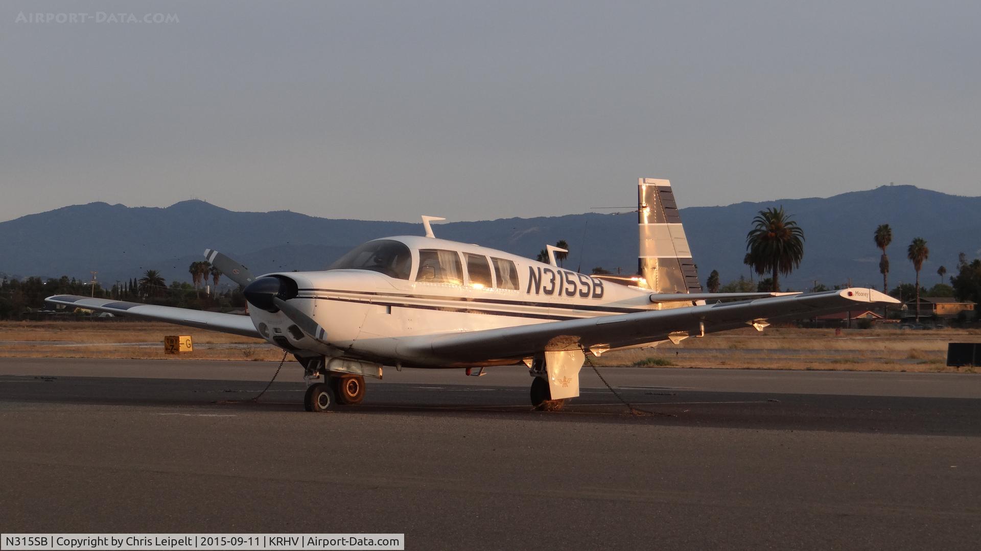 N315SB, 1969 Mooney M20F Executive C/N 700005, Locally-based 1969 Mooney M20F sitting at its tie down at Reid Hillview Airport, San Jose, CA. It has been sitting in the same spot for years, when it made its last flight from KLVK to KRHV.