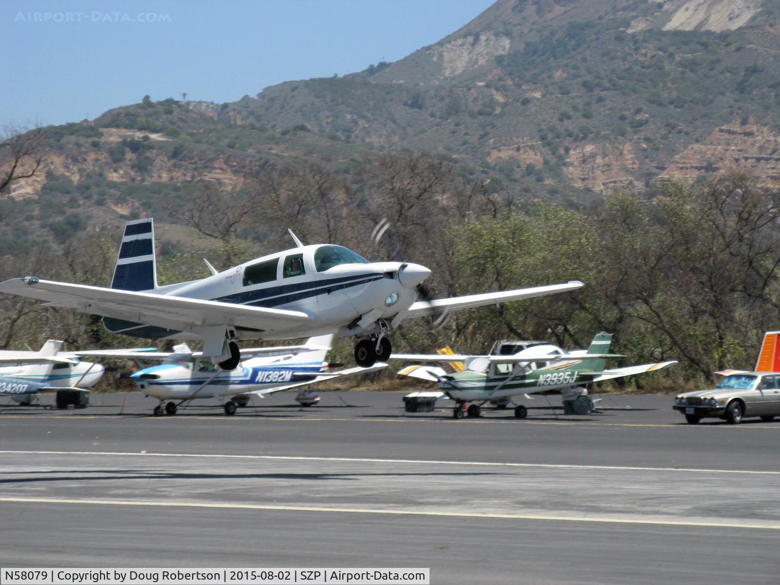 N58079, Mooney M20J 201 C/N 24-1638, 1987 Mooney M20J 201LM (Lean Machine), Lycoming IO-360-A3B6D 200 Hp, SZP-based, takeoff climb Rwy 22