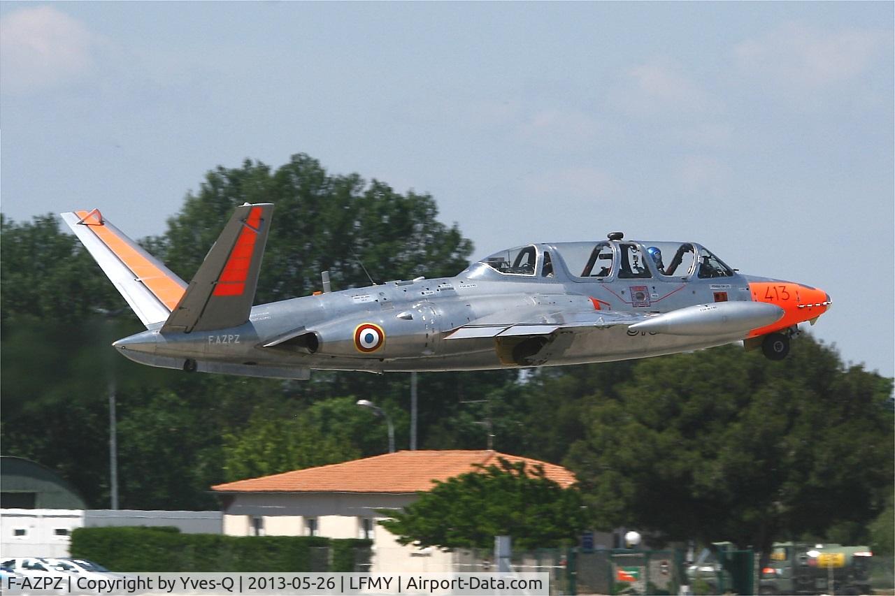 F-AZPZ, 1963 Fouga CM-170 Magister C/N 413, Fouga CM-170 Magister, Take off Rwy 34, Salon de Provence Air Base 701 (LFMY) Open day 2013
