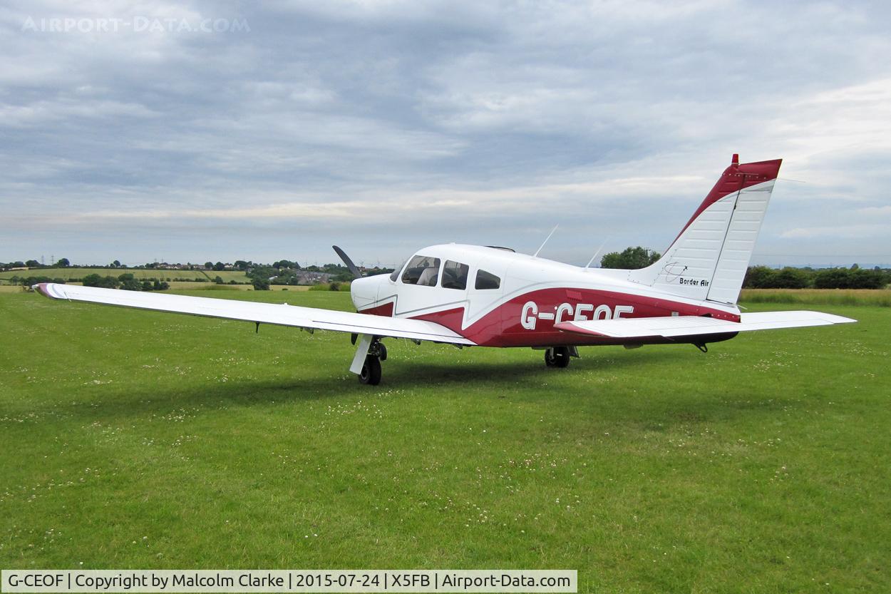G-CEOF, 1988 Piper PA-28R-201 Cherokee Arrow III C/N 28R-37008, PA-28R-201 Cherokee Arrow III, Fishburn Airfield, July 24th 2015.