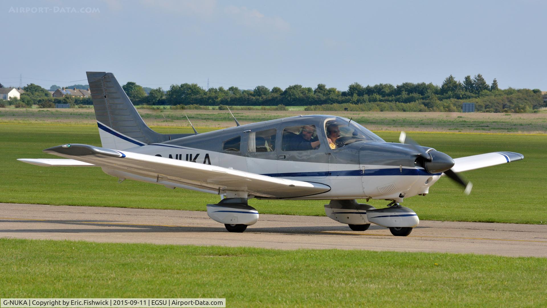 G-NUKA, 1982 Piper PA-28-181 Cherokee Archer II C/N 28-8290134, 3. G-NUKA preparing to depart The Imperial War Museum, Duxford, Cambridgeshire.