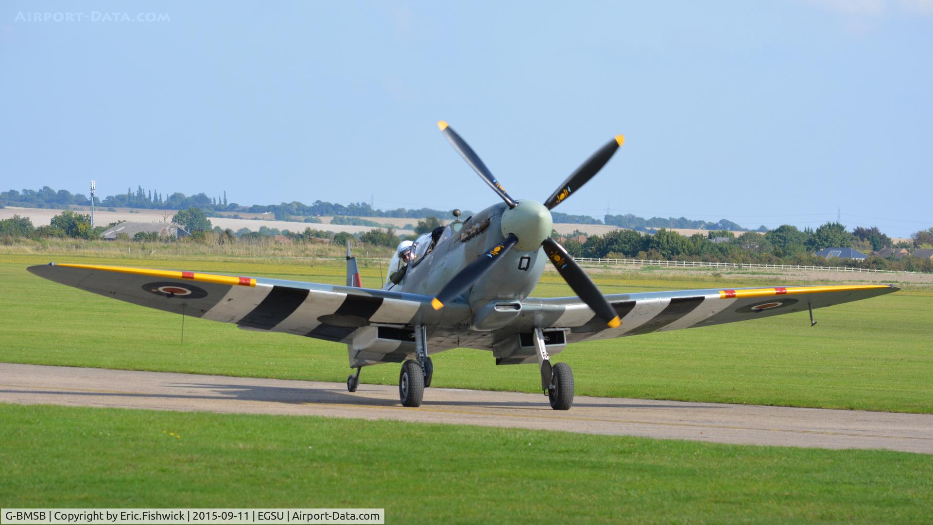 G-BMSB, 1943 Supermarine 361 Spitfire T.IX C/N CBAF.7722, 3. MJ627 working at The Imperial War Museum, Duxford, Cambridgeshire.