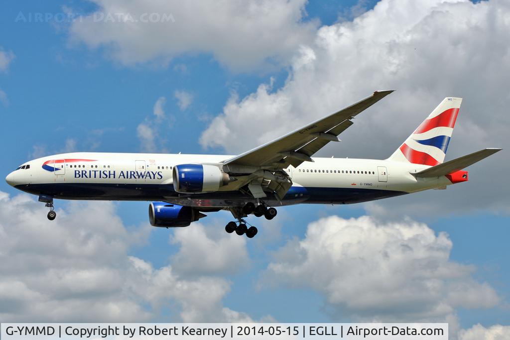 G-YMMD, 2000 Boeing 777-236 C/N 30305, On short finals at LHR