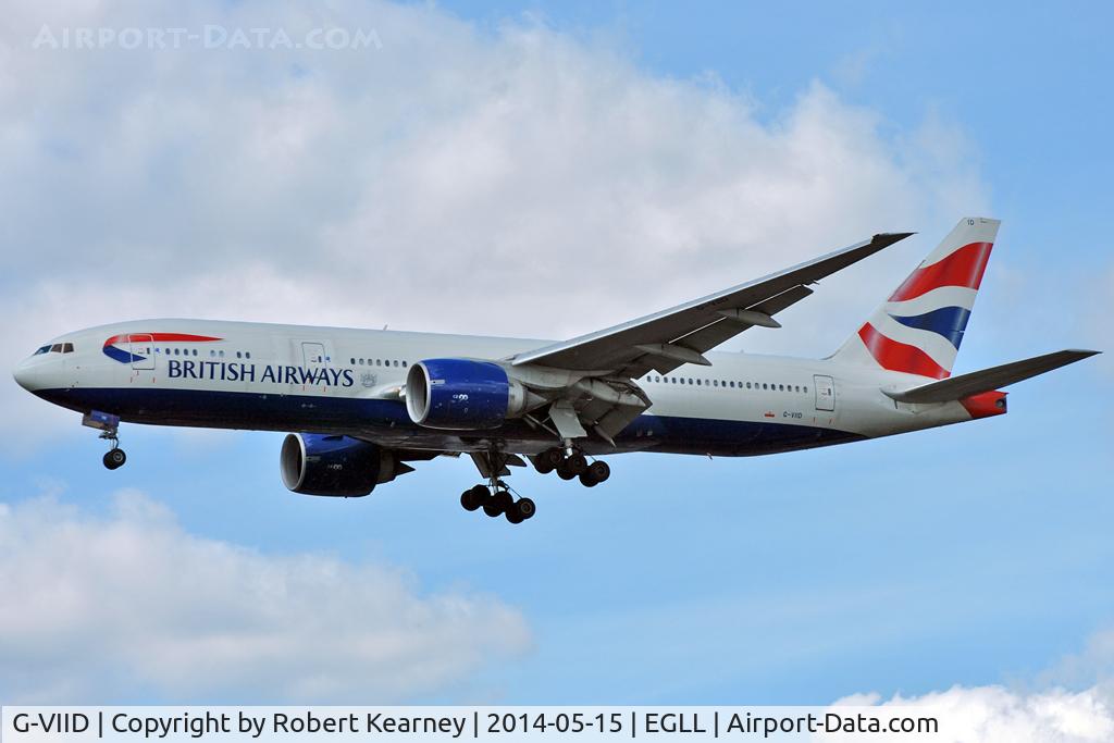 G-VIID, 1997 Boeing 777-236 C/N 27486, On short finals at LHR