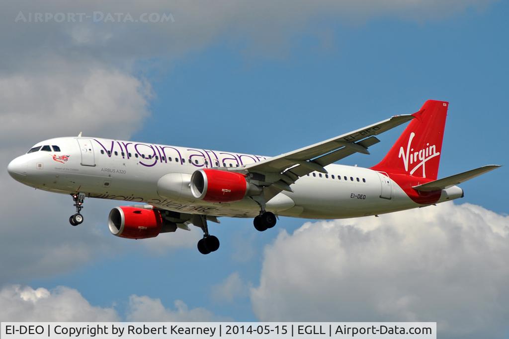 EI-DEO, 2005 Airbus A320-214 C/N 2486, On short finals at LHR