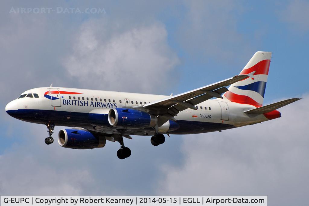 G-EUPC, 1999 Airbus A319-131 C/N 1118, On short finals at LHR