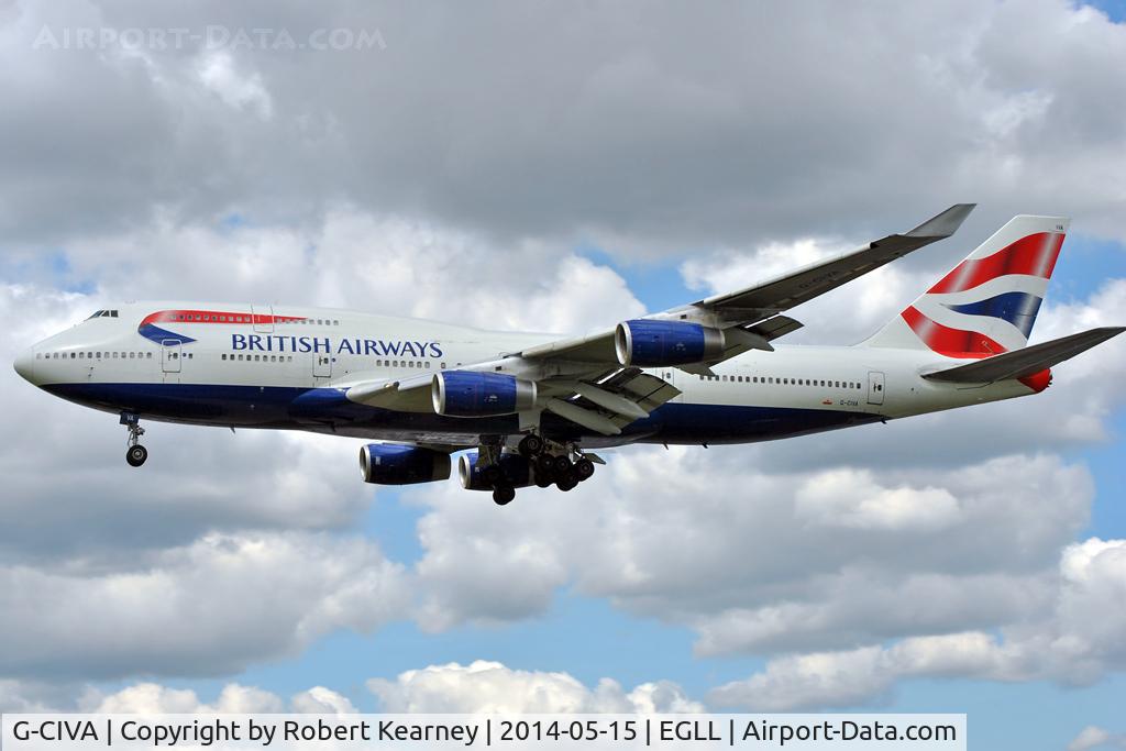 G-CIVA, 1993 Boeing 747-436 C/N 27092, On short finals at LHR