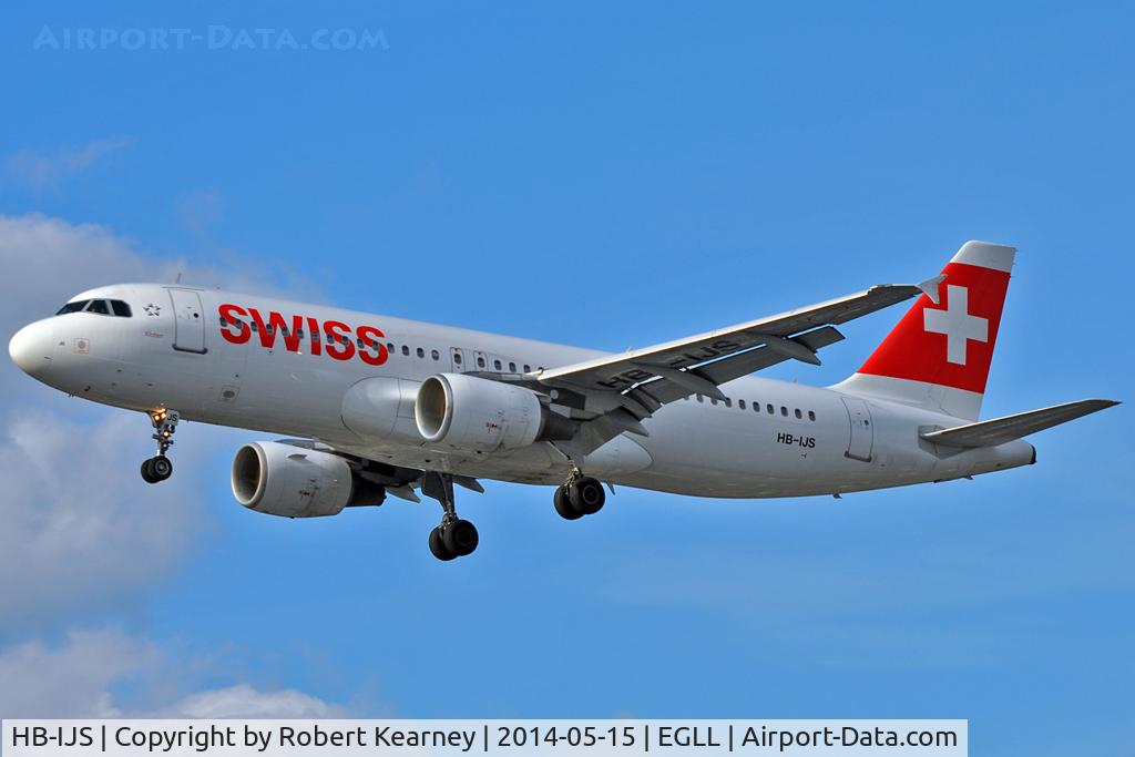 HB-IJS, 1998 Airbus A320-214 C/N 782, On short finals at LHR