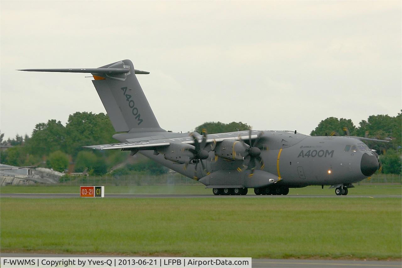 F-WWMS, 2010 Airbus A400M Atlas C/N 003, Airbus Military A-400M Atlas, propellers reverse thrust, Paris-Le Bourget Air Show 2013