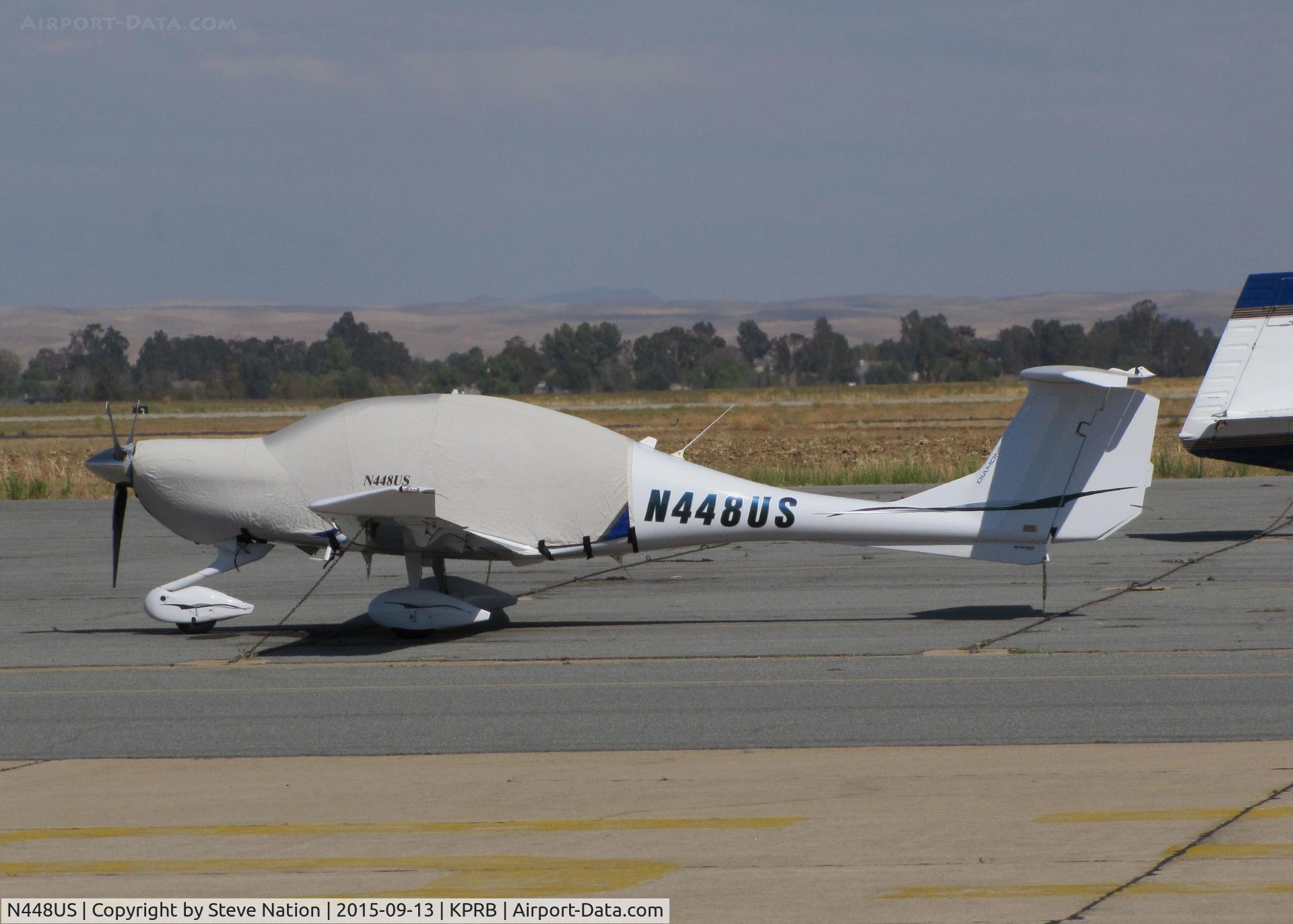 N448US, 2006 Diamond DA-40 Diamond Star C/N 40.708, Southern California-Based 2006 Diamond DA-40 with cockpit cover @ Paso Robles Municipal Airport, CA