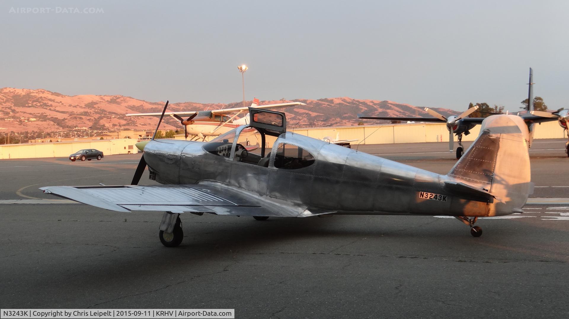 N3243K, 1946 Globe GC-1B Swift C/N 1236, Locally-based Globe GC-1B parked in front of its hangar at Reid Hillview Airport, San Jose, CA.