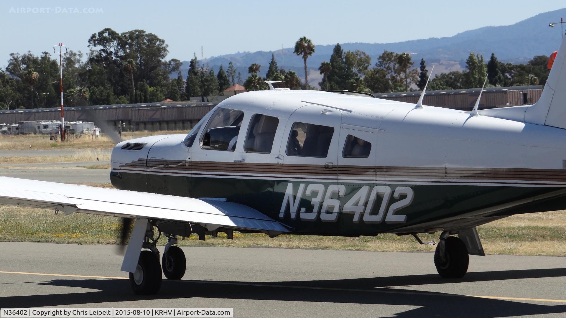 N36402, 1978 Piper PA-32RT-300T Turbo Lance II C/N 32R-7887041, Locally-based 1978 Piper Saratoga Turbo taxing back to its hangar at Reid Hillview Airport, San Jose, CA.