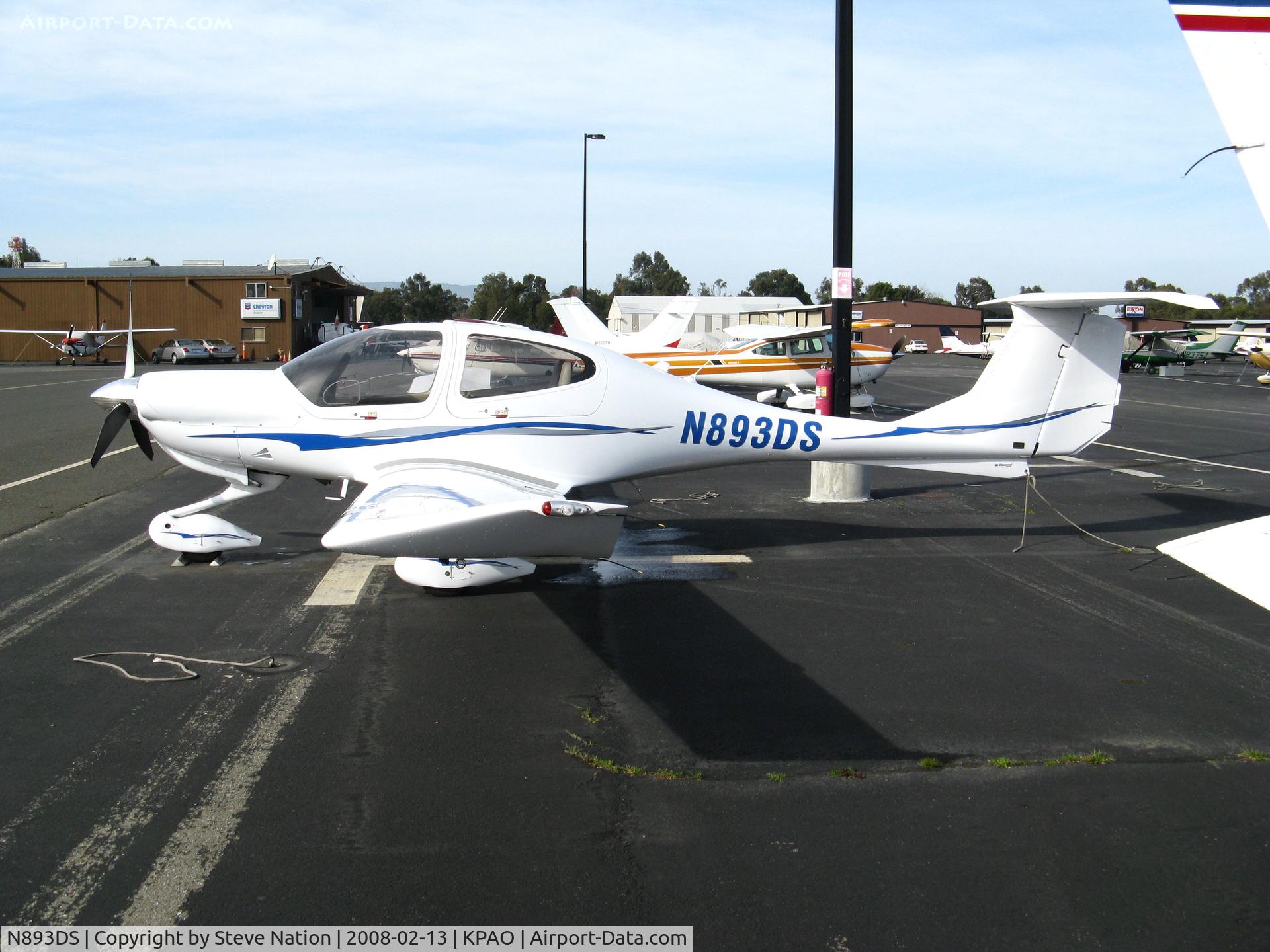 N893DS, 2006 Diamond DA-40 Diamond Star C/N 40.743, 2006 Diamond DA-40 was locally-based @ Palo Alto Airport, CA when photo was taken. Registered later that year to Vessey Land Co in Holtville, CA (HI there, John)