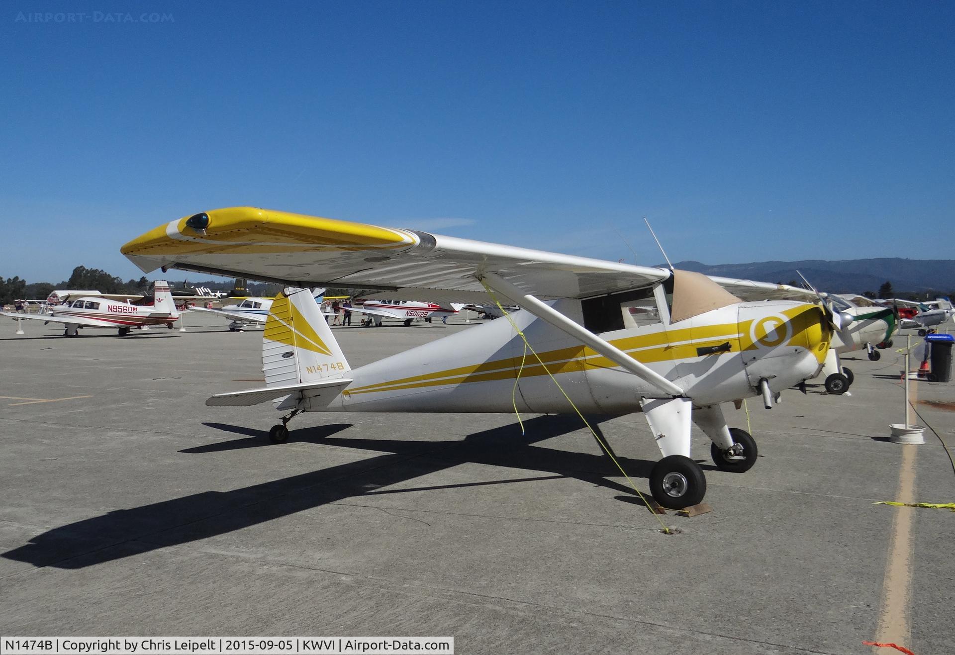 N1474B, 1948 Luscombe 8F Silvaire C/N 6101, 1948 Luscombe 8F on display at the 2015 Watsonville Fly In.