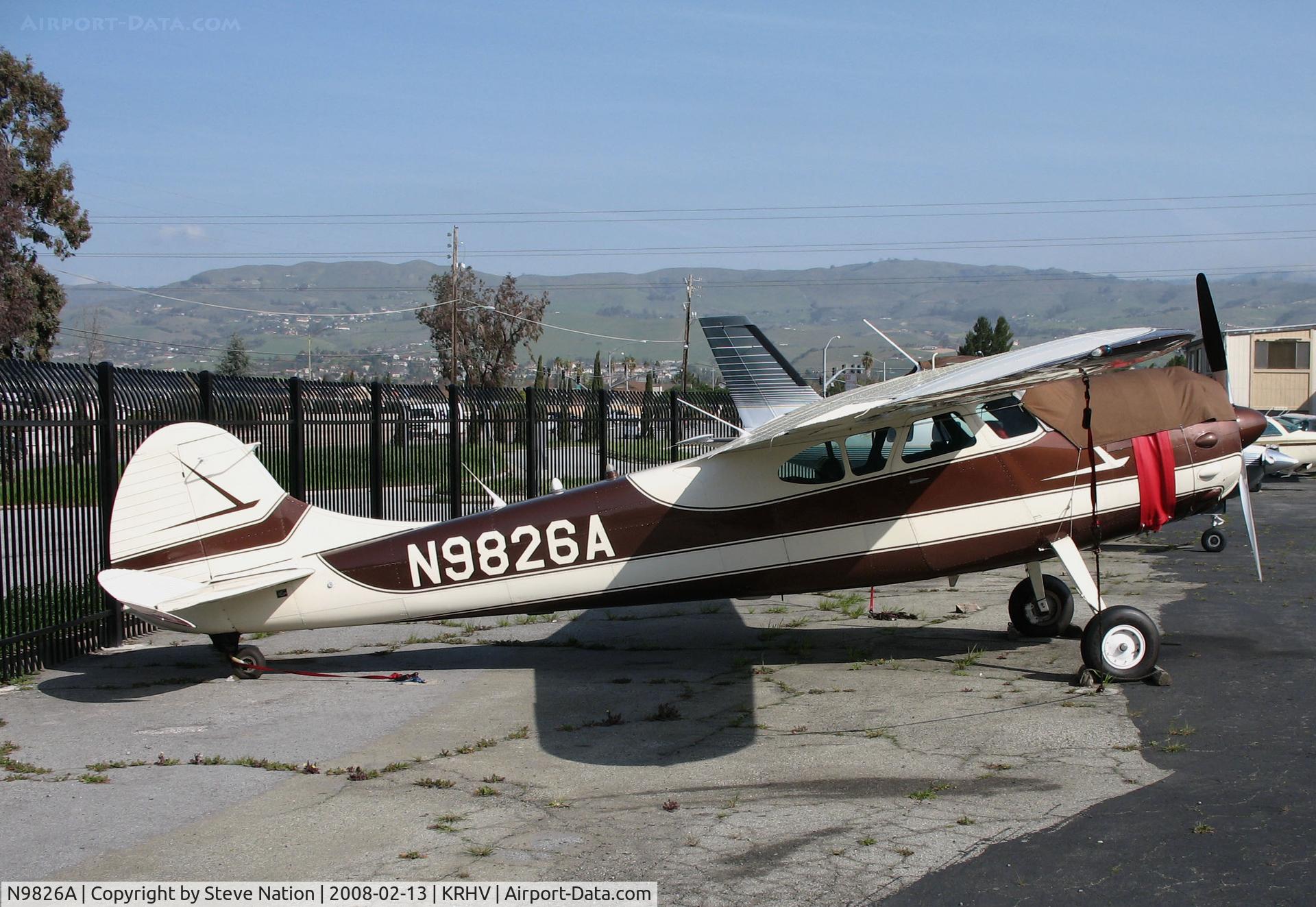 N9826A, 1950 Cessna 195 C/N 7505, Locally-based (at the time) 1950 Cessna 195 @ Reid-Hillview Airport, San Jose, CA