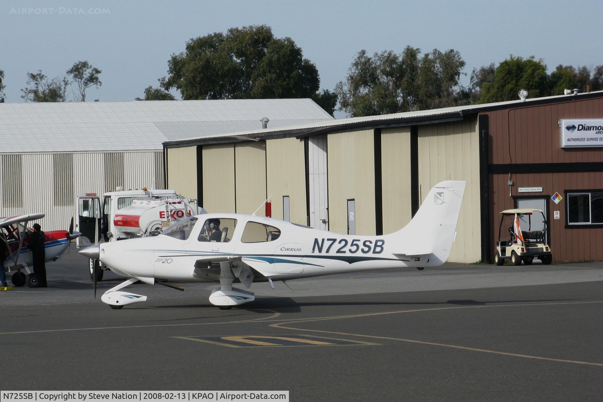 N725SB, Cirrus SR20 C/N 1363, Locally-Based Cirrus SR20 taxiing @ Palo Alto Airport, CA