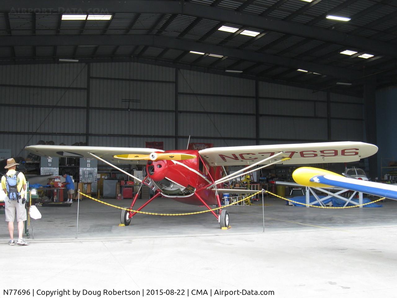 N77696, 1947 Fairchild 24R-46 C/N R46337, 1947 Fairchild F24R-46 (UC-61K), Fairchild Ranger L-440-3 6 cylinder inverted in-line 200 Hp, completely rebuilt at last by CAF SoCal Wing, see more photos.