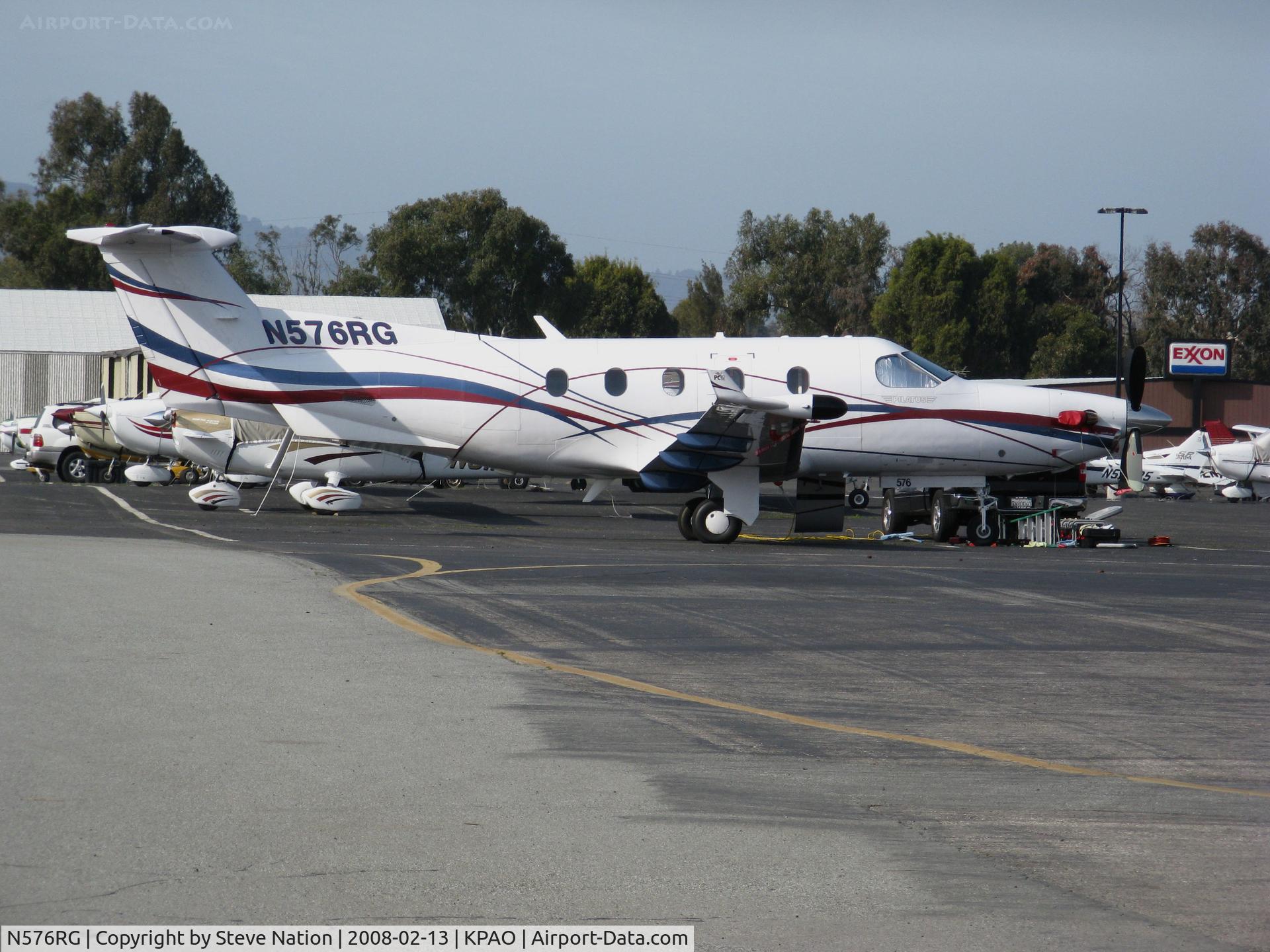 N576RG, 2004 Pilatus PC-12/45 C/N 576, Locally-Based 2004 Pilatus PC-12/45 undergoing light maintenance @ Palo Alto Airport, CA