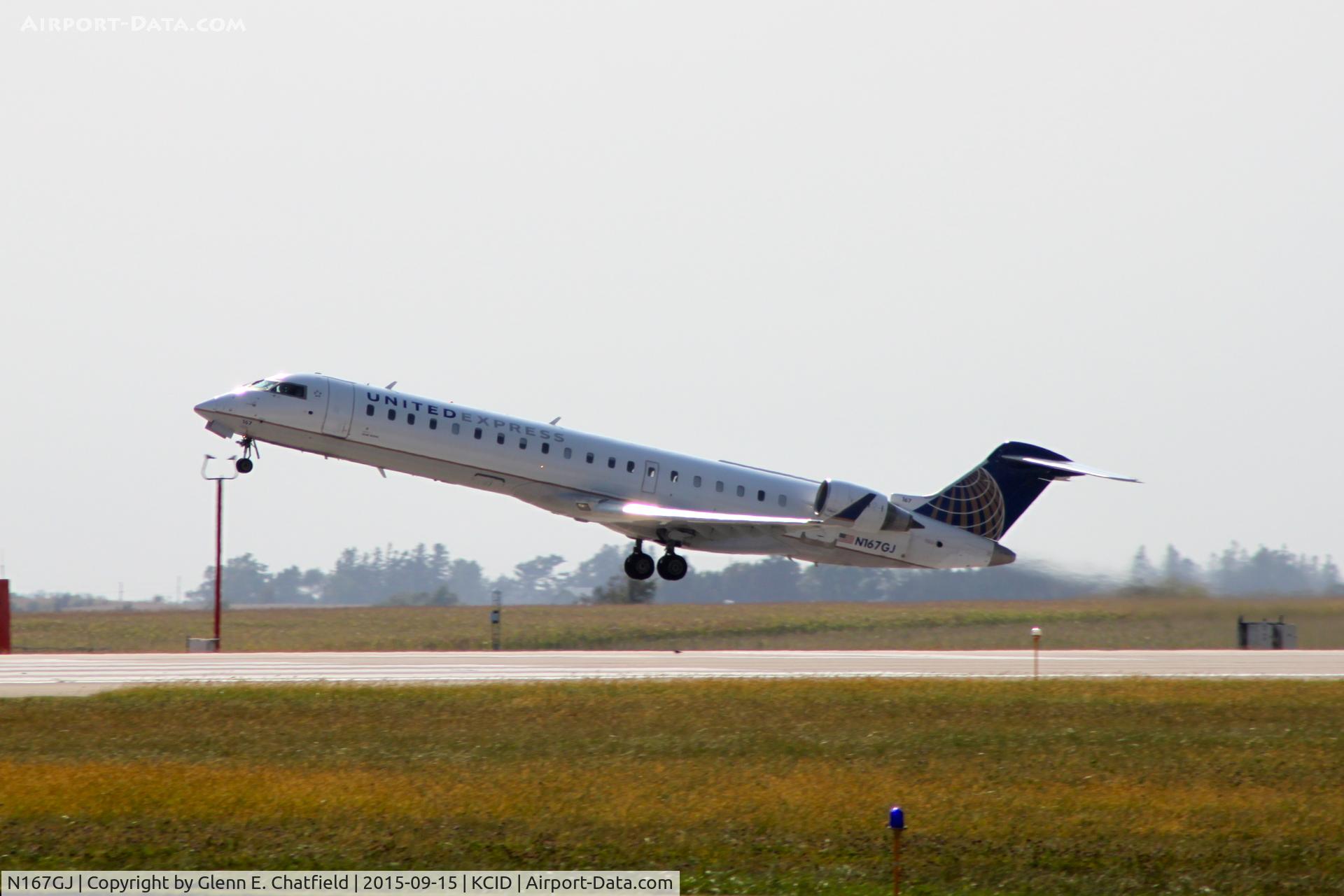 N167GJ, 2008 Bombardier CRJ-702 (CL-600-2C10) Regional Jet C/N 10269, Departing runway 13, looking into the sun