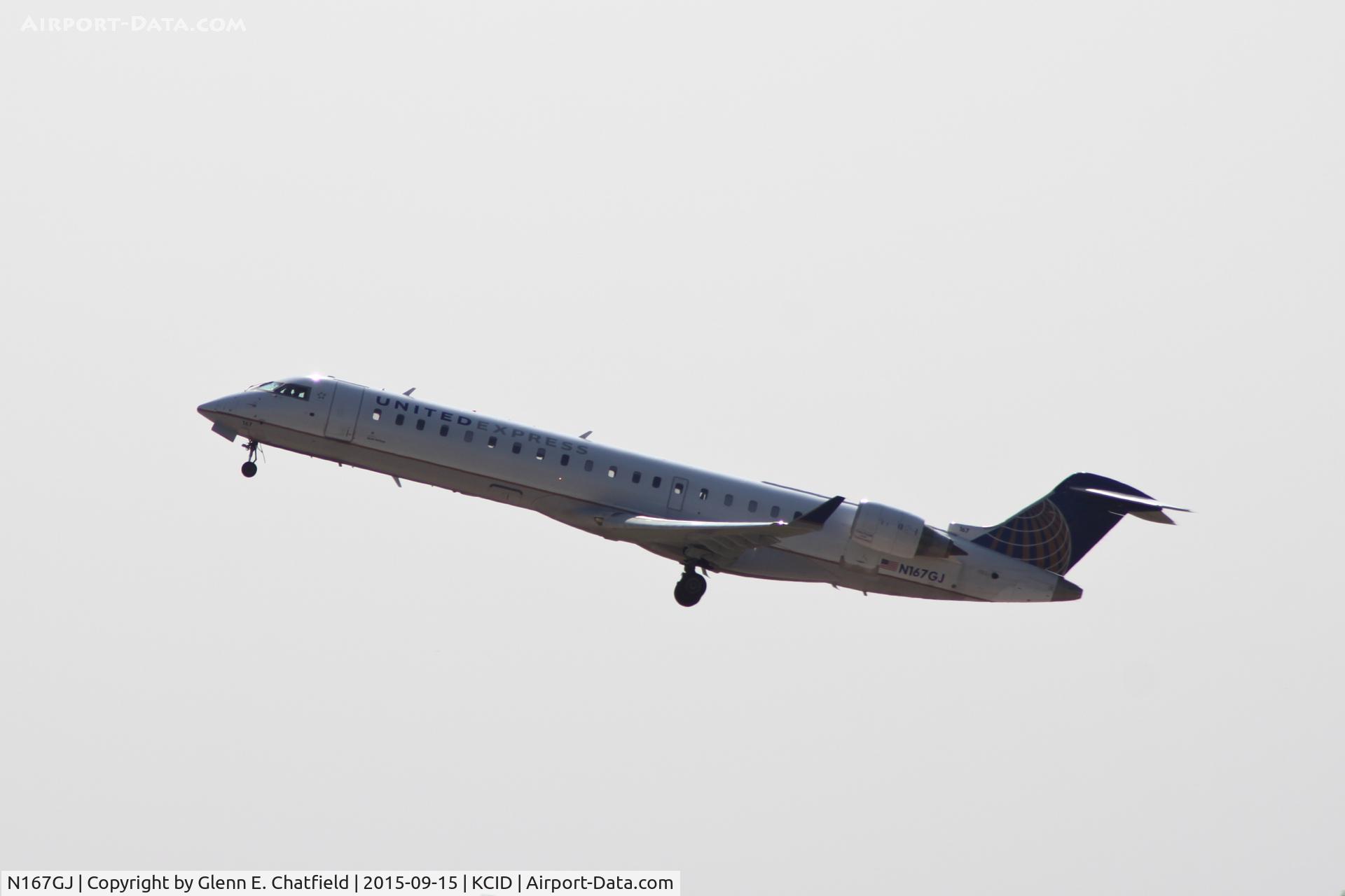 N167GJ, 2008 Bombardier CRJ-702 (CL-600-2C10) Regional Jet C/N 10269, Departing runway 13, looking into the sun