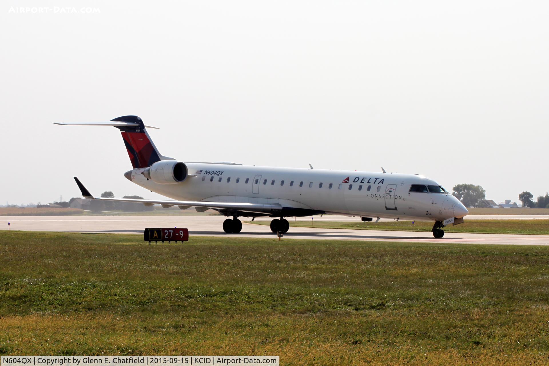 N604QX, 2001 Bombardier CRJ-701 (CL-600-2C10) C/N 10019, Taxing to the ramp after landing runway 13.