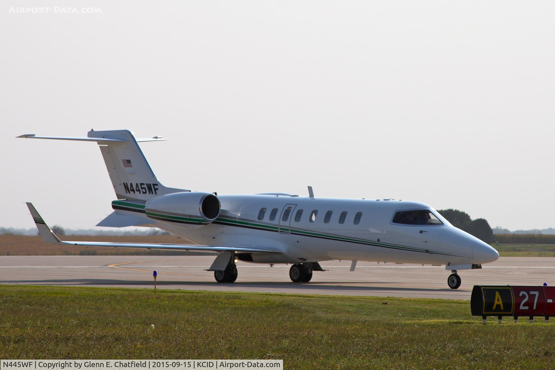 N445WF, 2006 Learjet 45 C/N 299, Taxiing to the ramp after landing runway 13