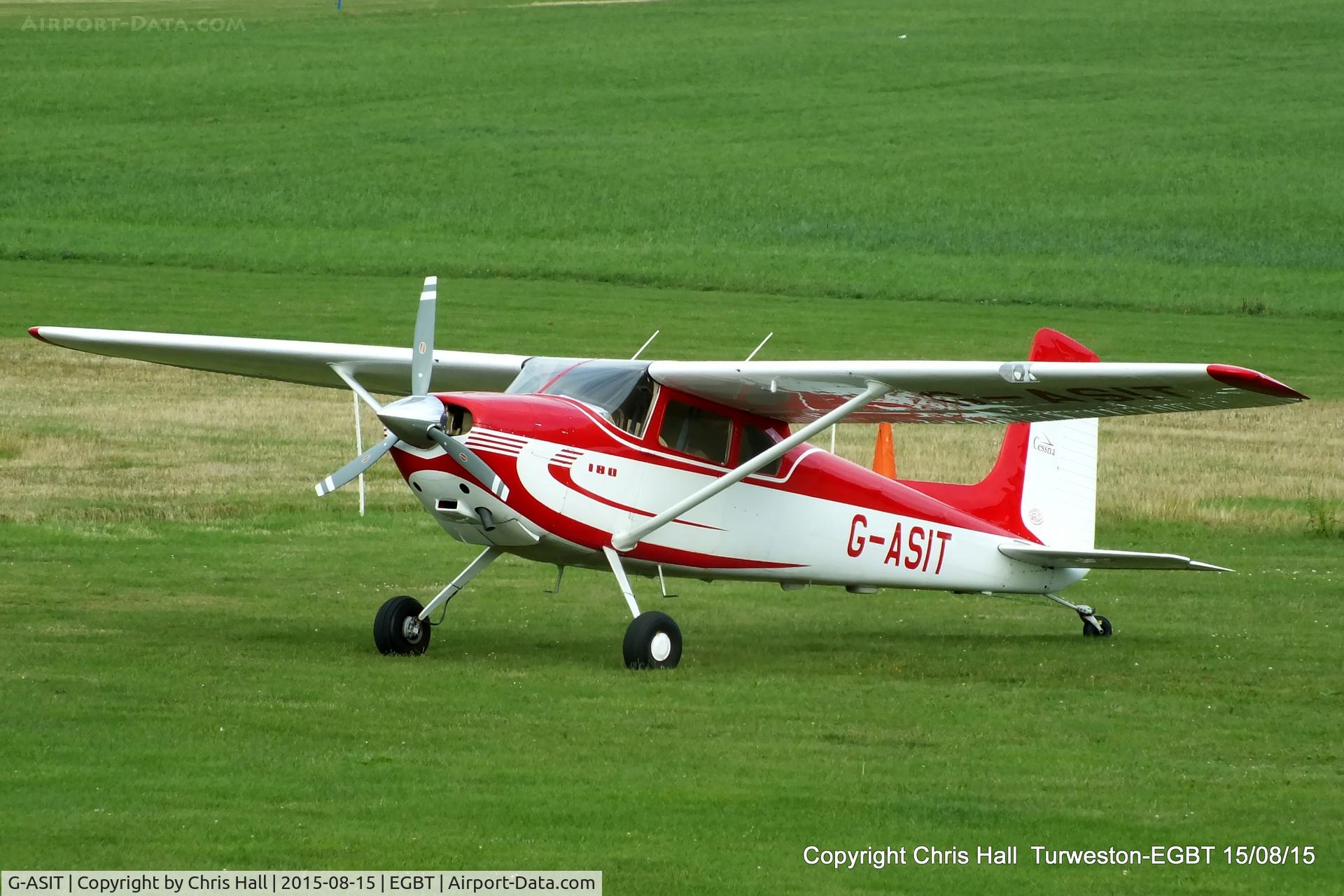 G-ASIT, 1956 Cessna 180 C/N 32567, at Turweston