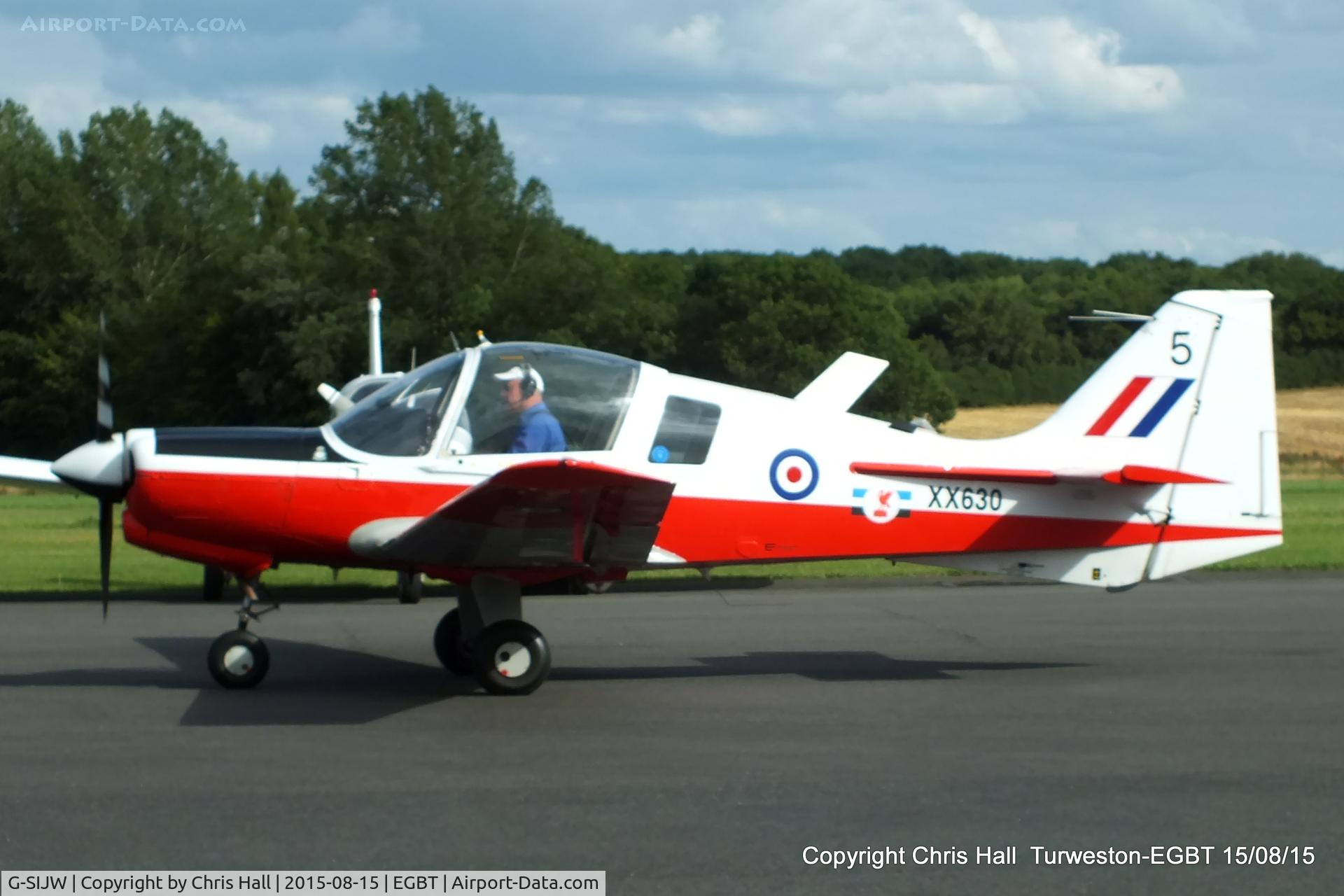 G-SIJW, 1974 Scottish Aviation Bulldog Series 120 Model 121 C/N BH120/295, at Turweston