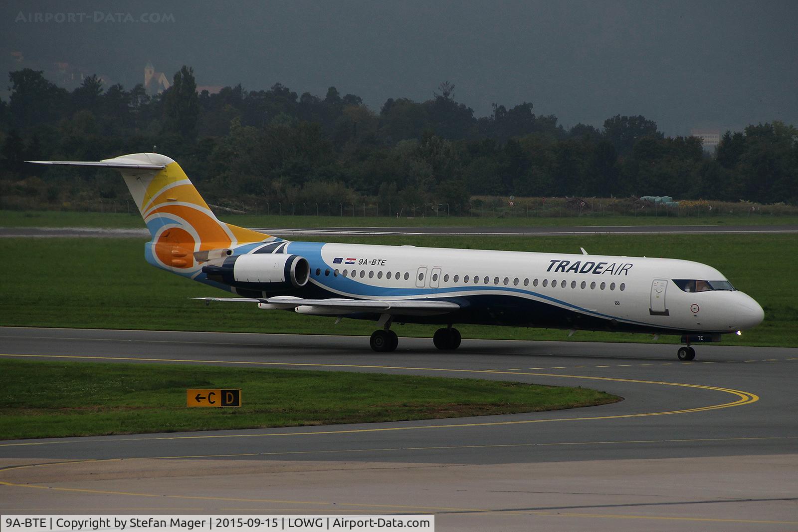 9A-BTE, 1992 Fokker 100 (F-28-0100) C/N 11416, Trade Air Fokker 100 @ GRZ
