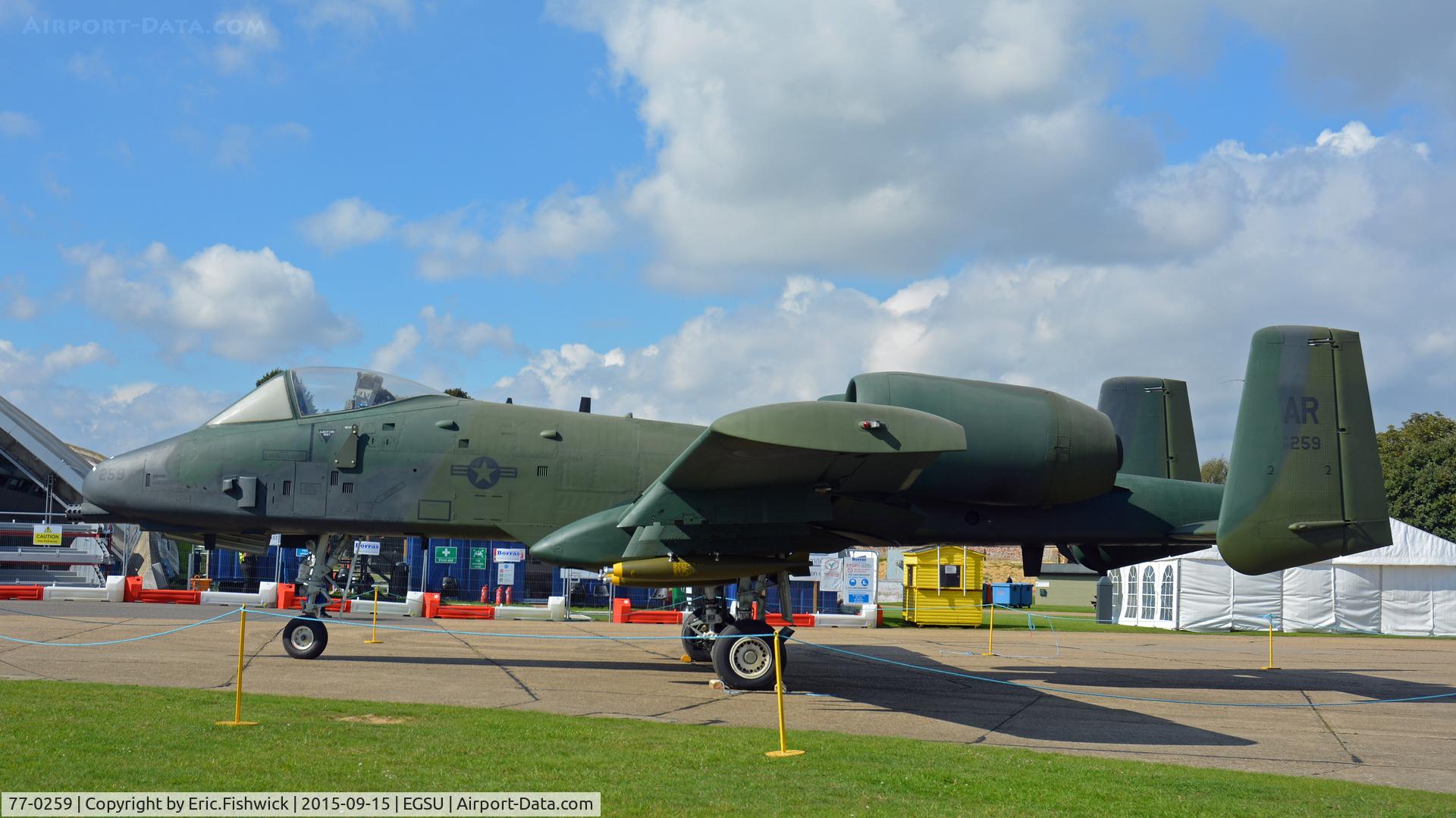 77-0259, 1977 Fairchild Republic A-10A Thunderbolt II C/N A10-0184, 1. 77-0259 refreshed and restored about to resume it's place in the American Air Museum, Duxford, Cambridgeshire.