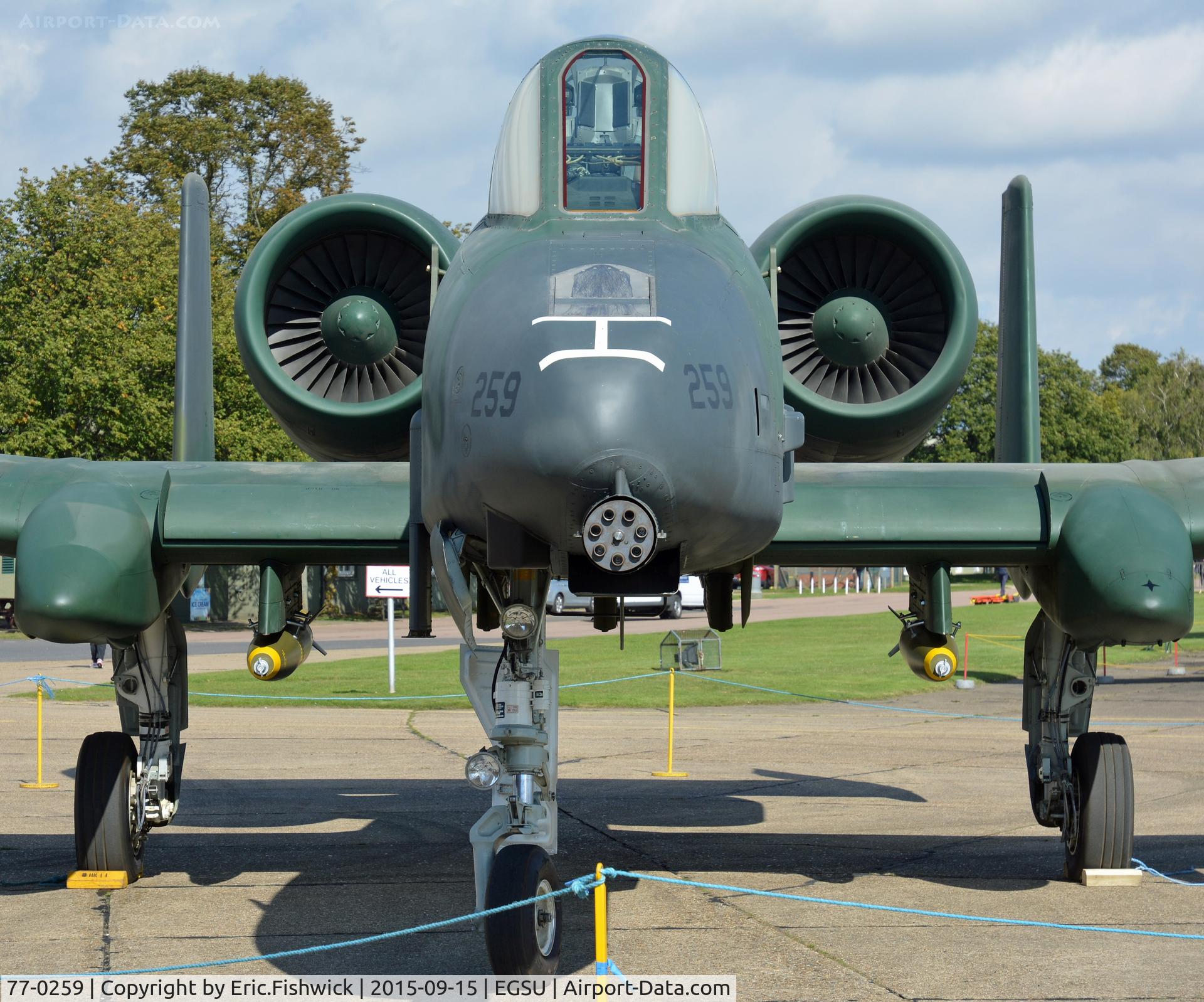 77-0259, 1977 Fairchild Republic A-10A Thunderbolt II C/N A10-0184, 4. 77-0259 refreshed and restored about to resume it's place in the American Air Museum, Duxford, Cambridgeshire.