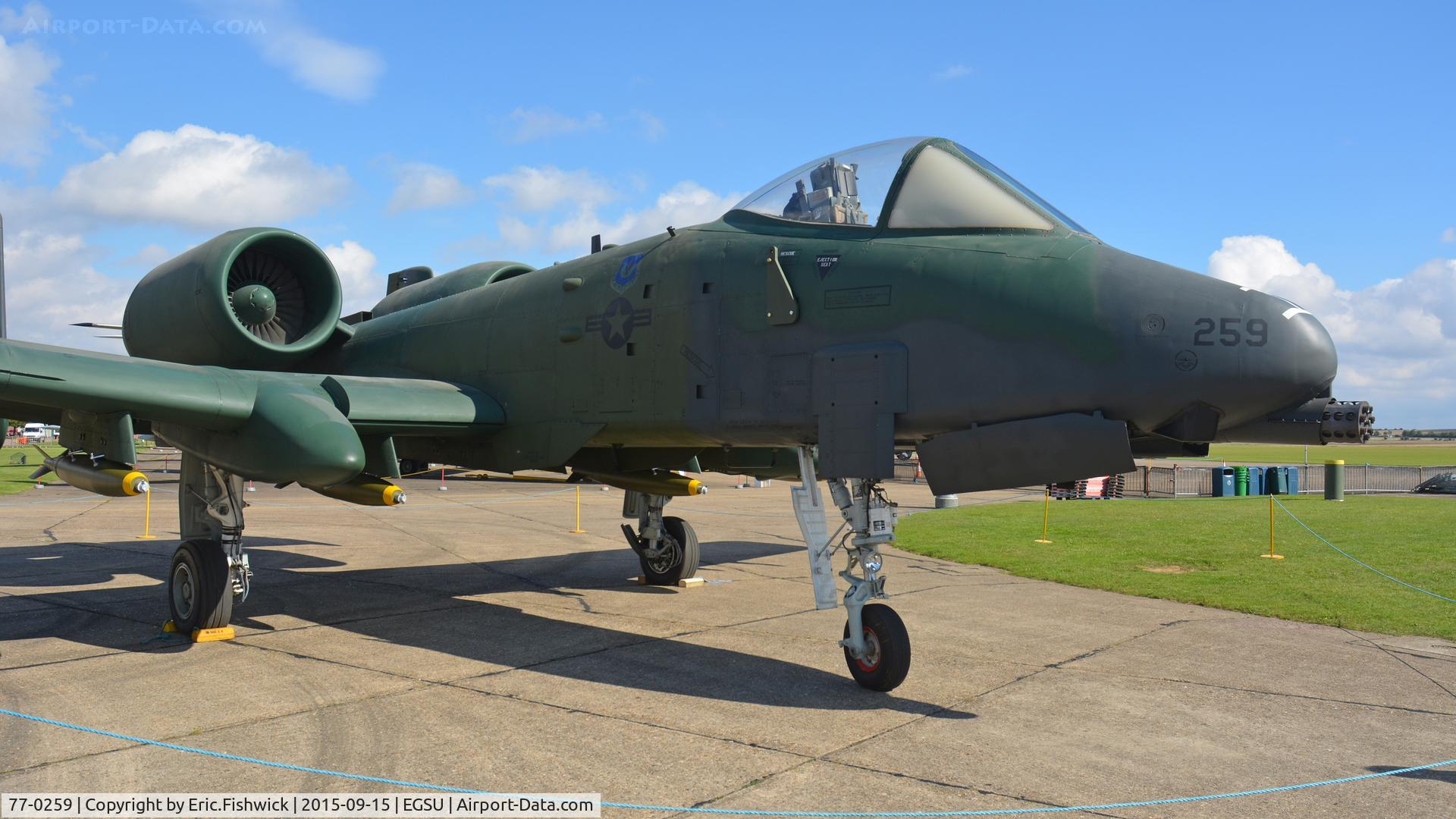 77-0259, 1977 Fairchild Republic A-10A Thunderbolt II C/N A10-0184, 4. 77-0259 refreshed and restored about to resume it's place in the American Air Museum, Duxford, Cambridgeshire.