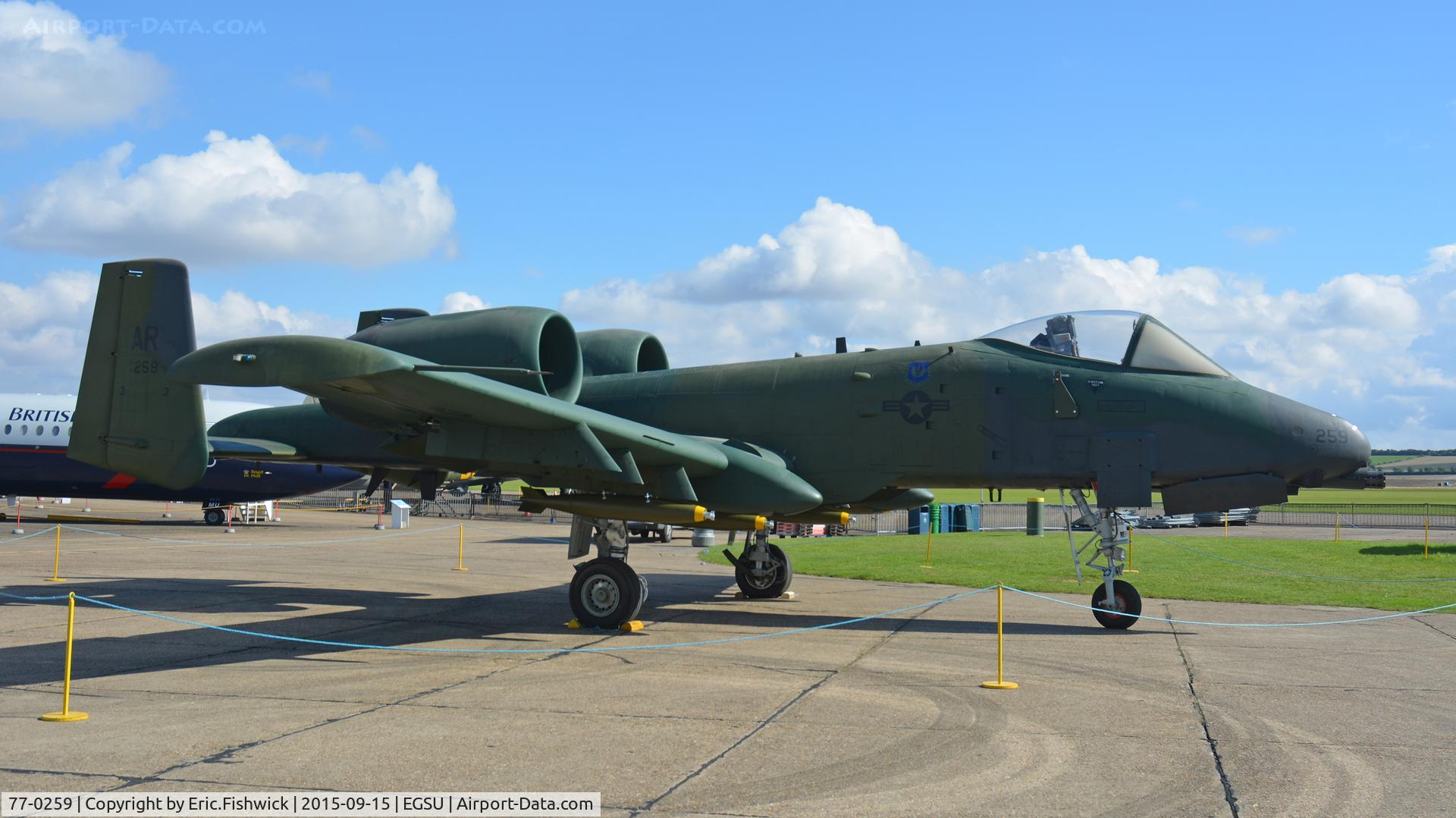 77-0259, 1977 Fairchild Republic A-10A Thunderbolt II C/N A10-0184, 2. 77-0259 refreshed and restored about to resume it's place in the American Air Museum, Duxford, Cambridgeshire.