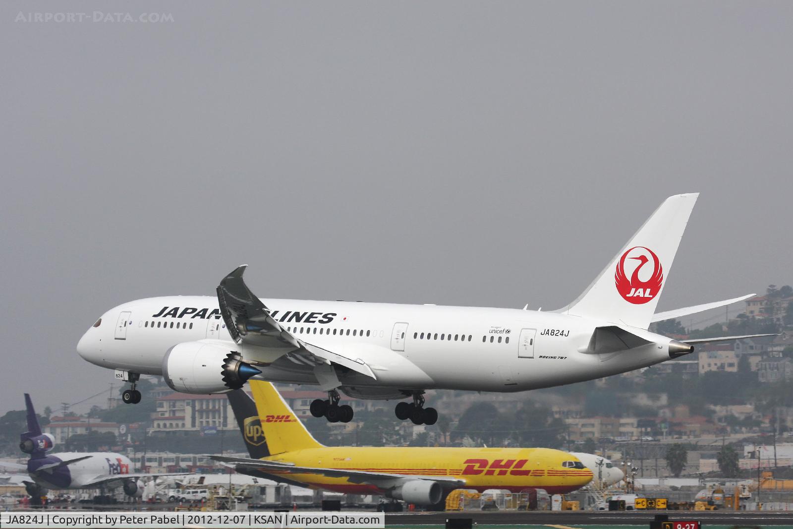 JA824J, 2011 Boeing 787-846 Dreamliner C/N 34834, 2nd landing ever
