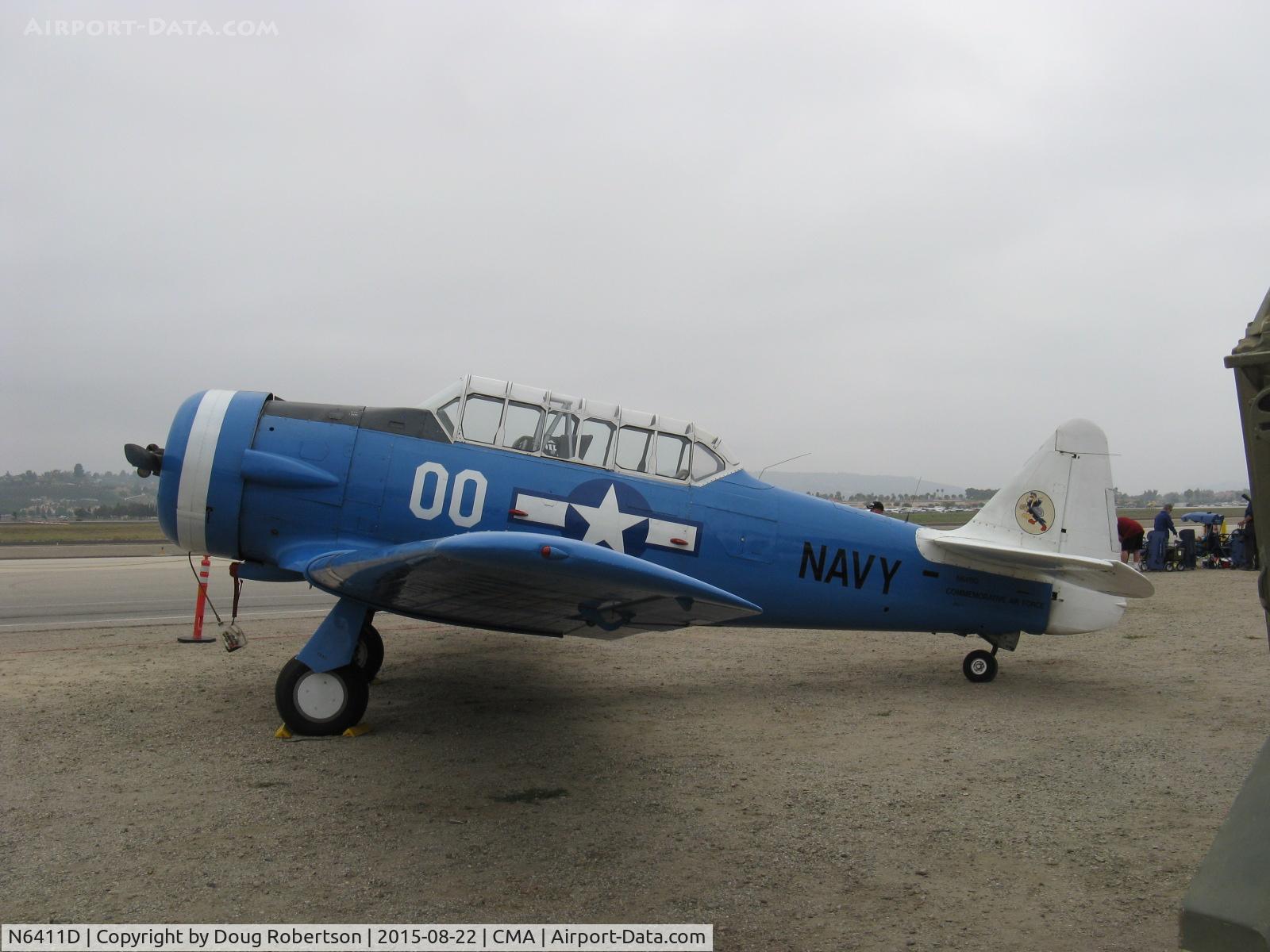 N6411D, 1942 North American SNJ-4 Texan C/N 88-10117, 1942 North American SNJ-4, P&W R-1340 Wasp 600 Hp, 2,400 -4s built for US Navy