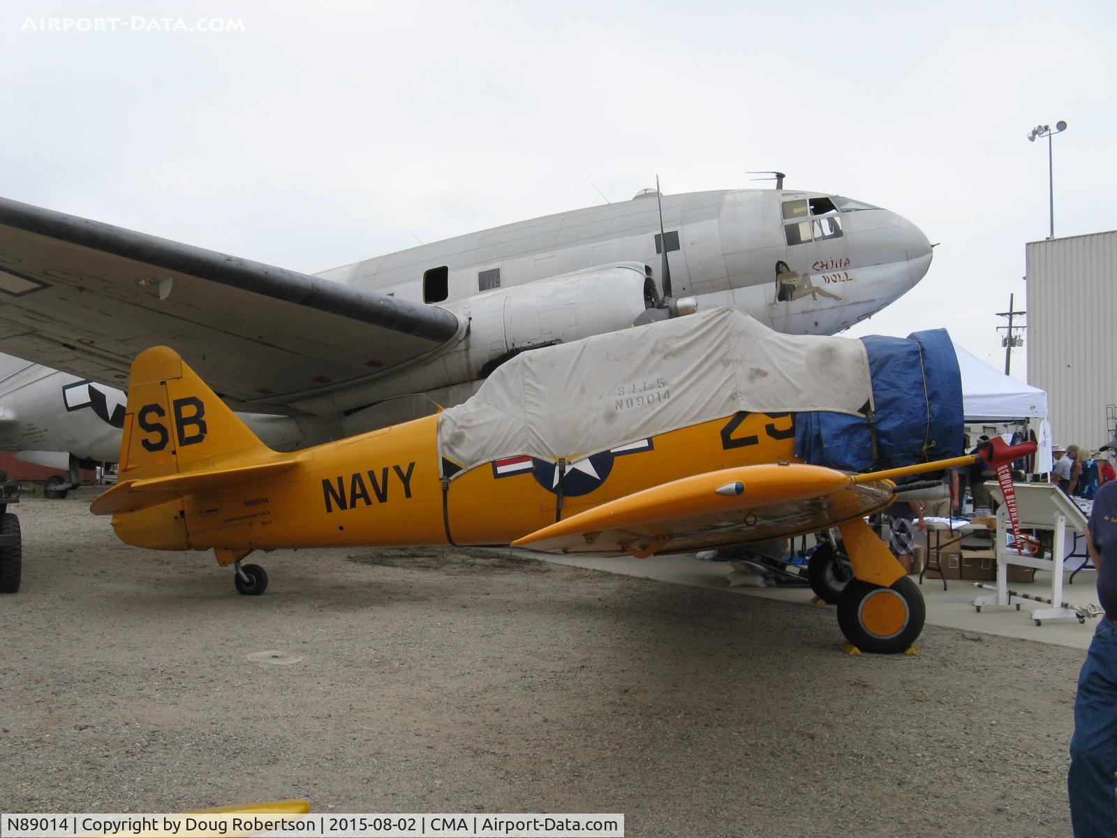N89014, 1943 North American SNJ-5 Texan Texan C/N 84865, 1943 North American SNJ-5, P&W R-1340 Wasp 600 Hp, total of 1,568 -5s built for US Navy in different contracts. NAA also built some SNJ-6s and SNJ-7s for US Navy. The SNJ-8 contract was cancelled.