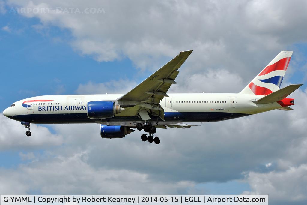 G-YMML, 2001 Boeing 777-236/ER C/N 30313, On short finals at LHR