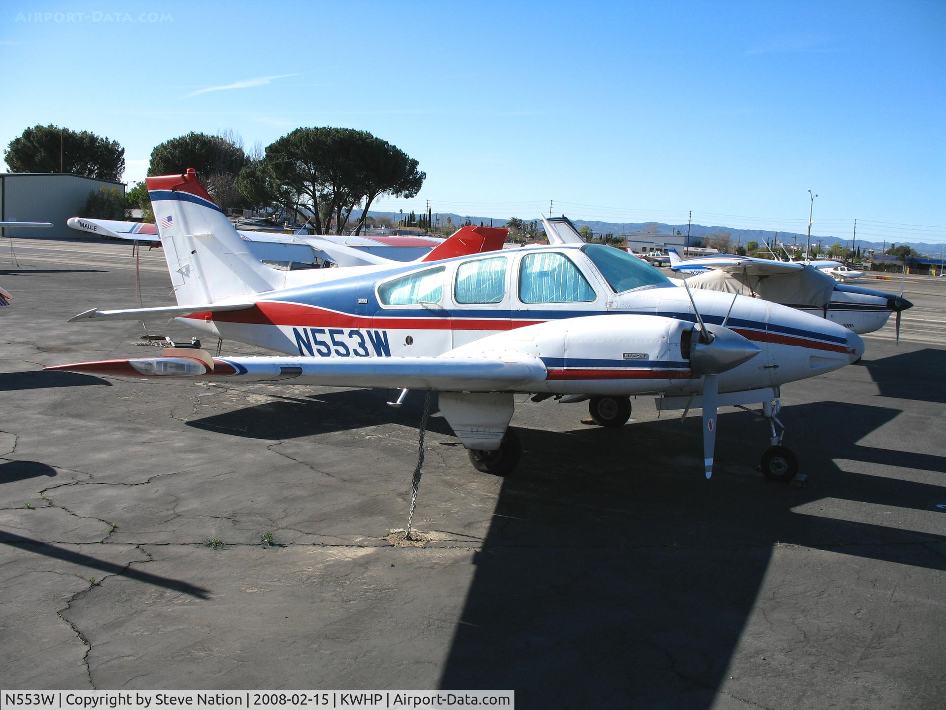 N553W, 1974 Beech 95-B55 (T42A) Baron C/N TC-1757, Locally-Based 1974 Beech 95-B55 @ Whiteman Airport, Pacoima, CA